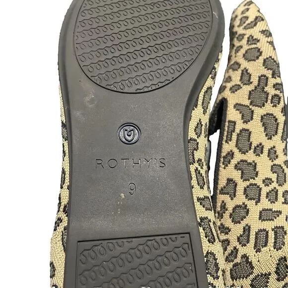 Rothy's The Loafer Spotted Leopard Print Size 9 Wide Women's Slip On Shoes - Picture 9 of 9